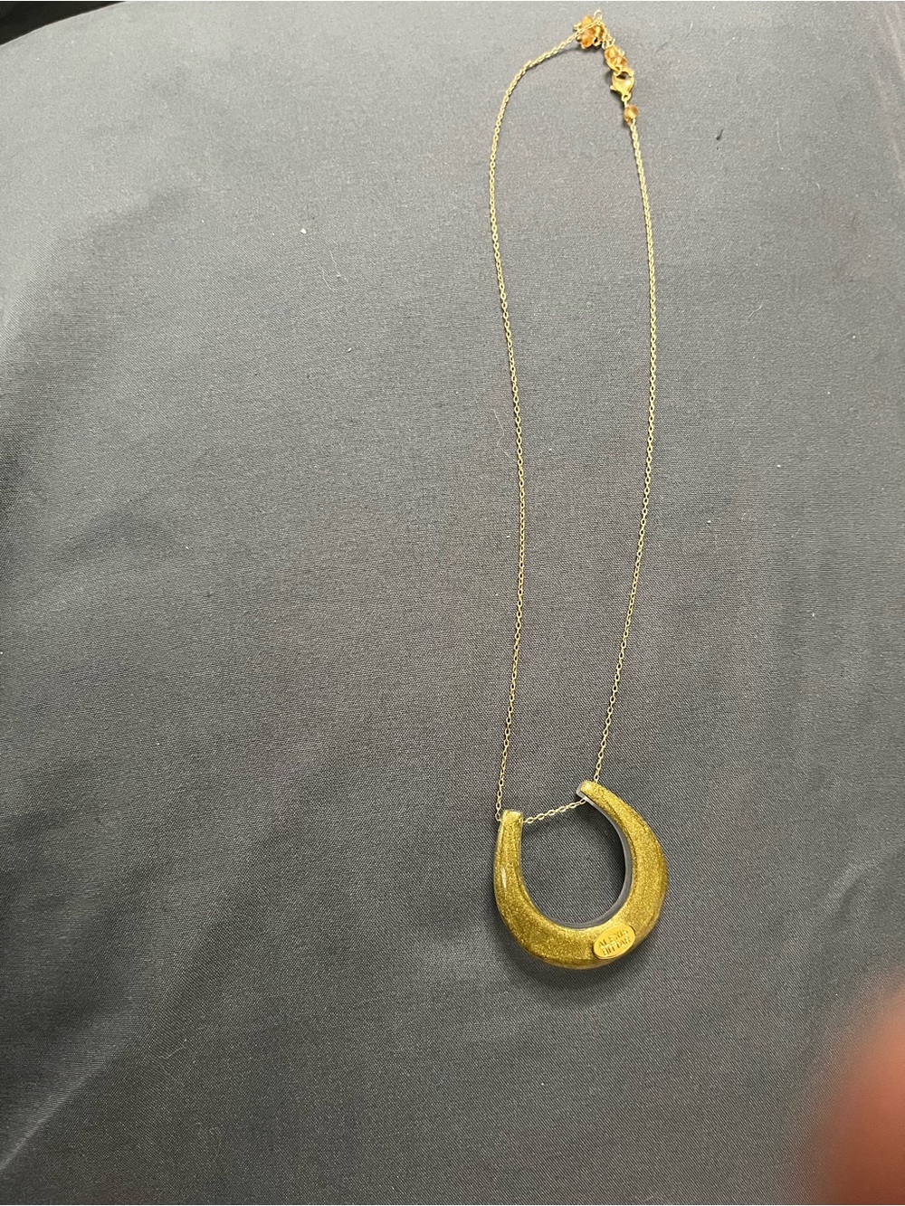 Alexis Bittar Gold Horseshoe Pendant Necklace goldfild - Picture 2 of 6